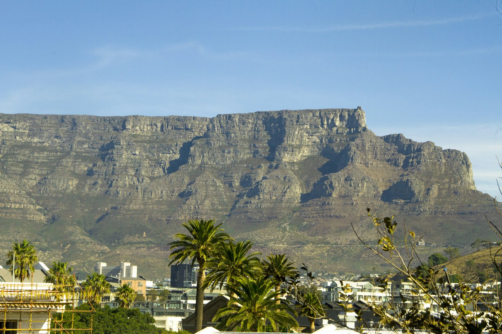 Table Mountain rising above Cape Town in the Western Cape